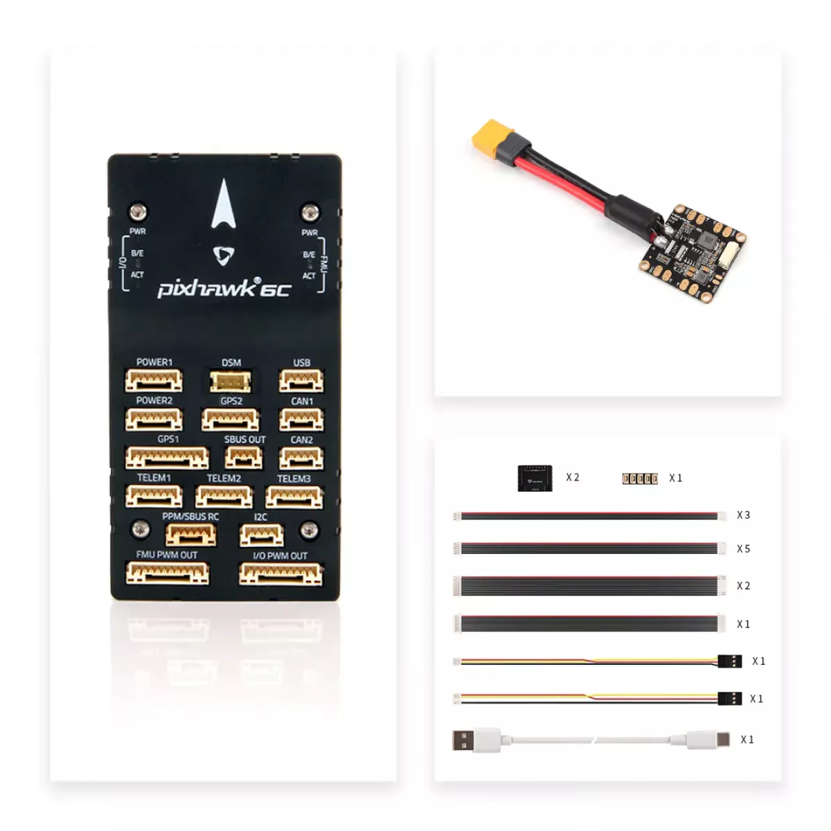 Автопилот Holybro Pixhawk 6C с PM02/PM07/P06, GPS M8N/M9N/M10 для дронов и авиамоделей, алюминий/пластик Автопилот Holybro Pixhawk 6C с PM02/PM07/P06, GPS M8N/M9N/M10 для дронов и авиамоделей, алюминий/пластик