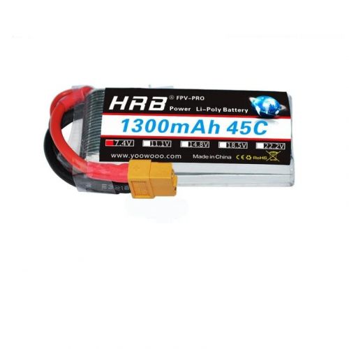 Аккумулятор HRB 2S 7.4В 1300мАч 90C для FPV RC машин, грузовиков, самолетов, дронов