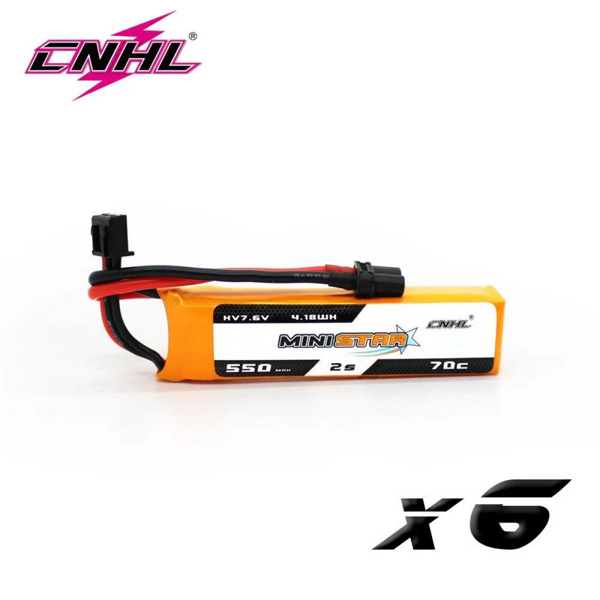 Комплект 6шт CNHL 2S/3S/4S 7.6V/11.4V/15.2V 550mAh Lipo 70C MiniStar HV XT30 для FPV дрона и самолёта Комплект 6шт CNHL 2S/3S/4S 7.6V/11.4V/15.2V 550mAh Lipo 70C MiniStar HV XT30 для FPV дрона и самолёта
