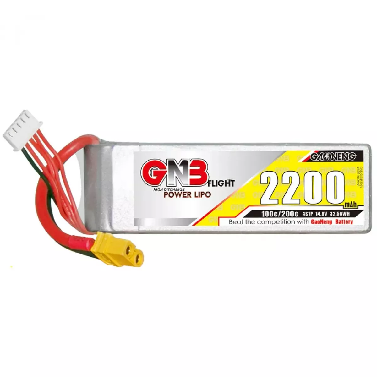 Аккумулятор LiPo GNB 4S 14.8V 2200мАч 100C/200C для дронов Аккумулятор LiPo GNB 4S 14.8V 2200мАч 100C/200C для дронов