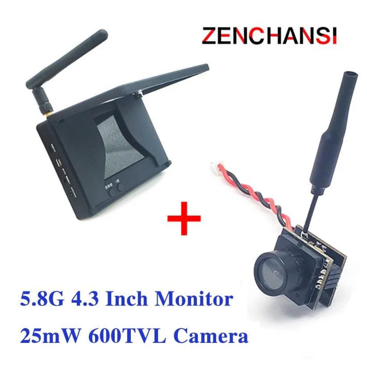 FPV 5.8G 40CH HD очки-монитор с двумя антеннами и камерой 600TVL для дронов-гонок FPV 5.8G 40CH HD очки-монитор с двумя антеннами и камерой 600TVL для дронов-гонок