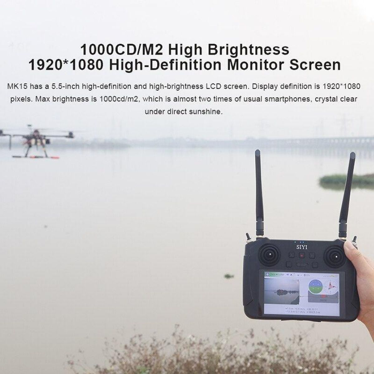 SIYI MK15 Mini HD умный ручной пульт 15KM 1080P низкая задержка радиосистема передатчик FPV агро SIYI MK15 Mini HD умный ручной пульт 15KM 1080P низкая задержка радиосистема передатчик FPV агро