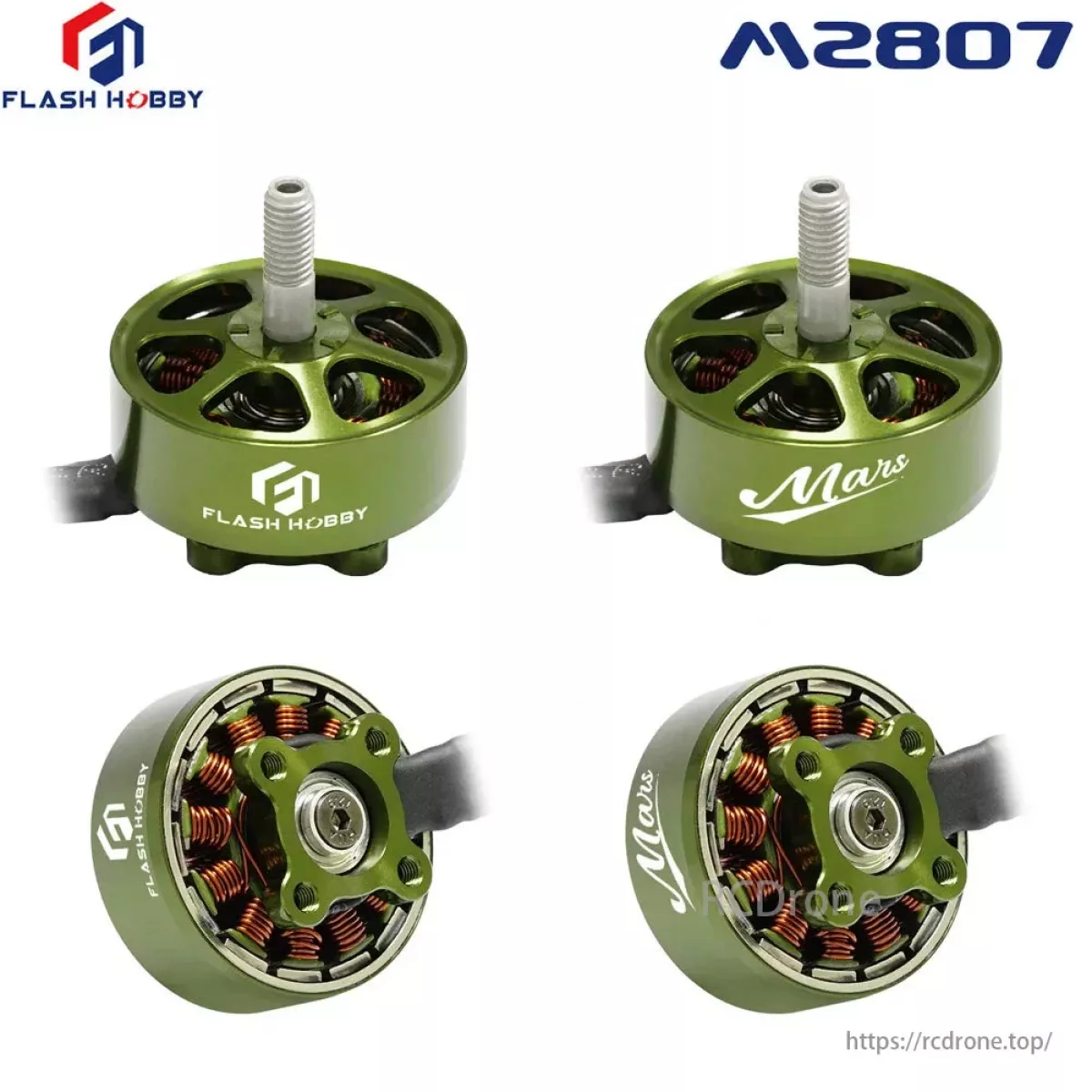 Набор из 4 бесколлекторных моторов FlashHobby Mars M2807 1300KV 5мм для 7" FPV фристайл и дальних полётов Набор из 4 бесколлекторных моторов FlashHobby Mars M2807 1300KV 5мм для 7" FPV фристайл и дальних полётов