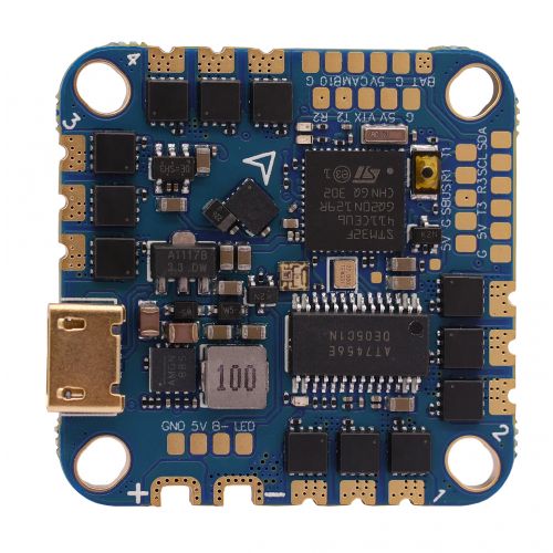 Полётный контроллер HAKRC F411 20A AIO – 2–5S, BLHeli_S 20A ESC, STM32F411, монтаж 25.5 мм