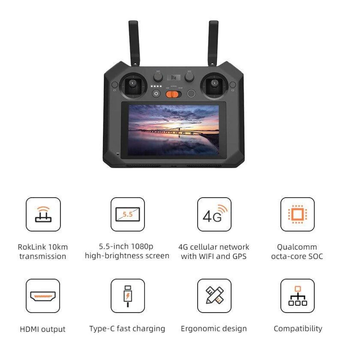 Пульт FIMI TX10 с экраном для дрона FIMI X8SE 2022/V2 — аксессуар RC, передатчик управления Пульт FIMI TX10 с экраном для дрона FIMI X8SE 2022/V2 — аксессуар RC, передатчик управления