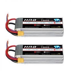 2 шт. HRB Lipo аккумулятор 4S/6S 14.8В/22.2В 1300–2200mAh 90C/100C XT60 для FPV квадрокоптеров