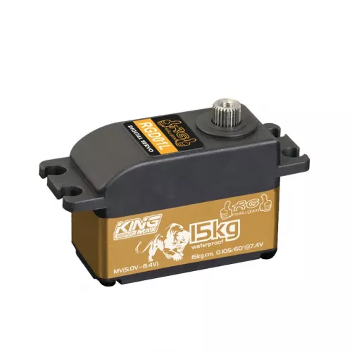 KINGMAX RGD01L — сервопривод 7.4В 15кг·см, 0.10с, 52г, низкопрофильный, влагозащищённый, металл