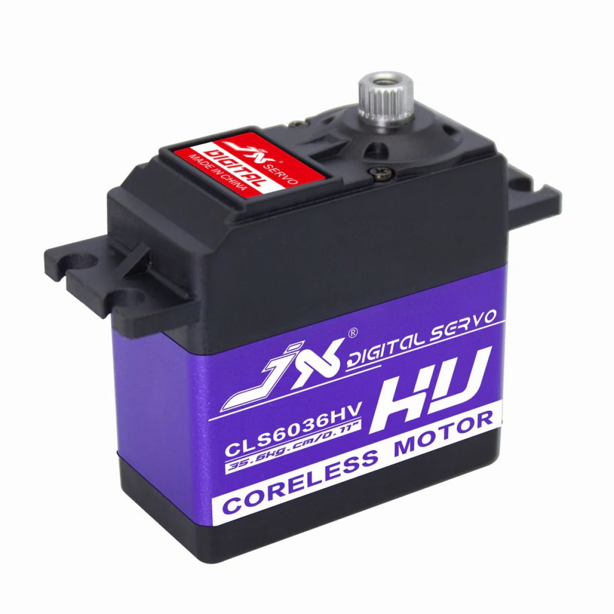 JX Servo CLS6036HV — 27кг, алюминиевый корпус, металлические шестерни, HV, бесколлекторный, цифровой JX Servo CLS6036HV — 27кг, алюминиевый корпус, металлические шестерни, HV, бесколлекторный, цифровой