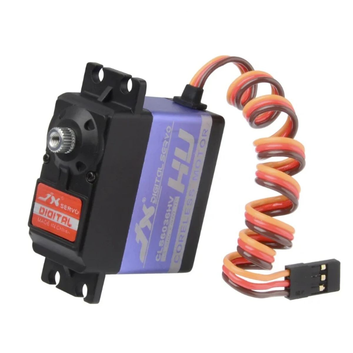 JX Servo CLS6036HV — 27кг, алюминиевый корпус, металлические шестерни, HV, бесколлекторный, цифровой JX Servo CLS6036HV — 27кг, алюминиевый корпус, металлические шестерни, HV, бесколлекторный, цифровой