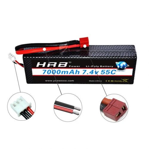 HRB 2S2P 7.4V 7000mAh 55C LiPo аккумулятор T Deans XT60 EC5 XT90 для RC авто, FPV, дрон, вертолёт